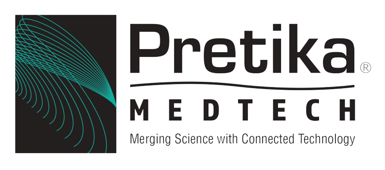 A black and white logo of the company pretium medical.